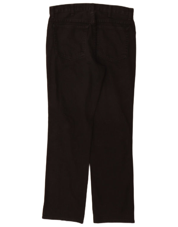 WRANGLER Mens Texas Straight Jeans W34 L32 Black Cotton