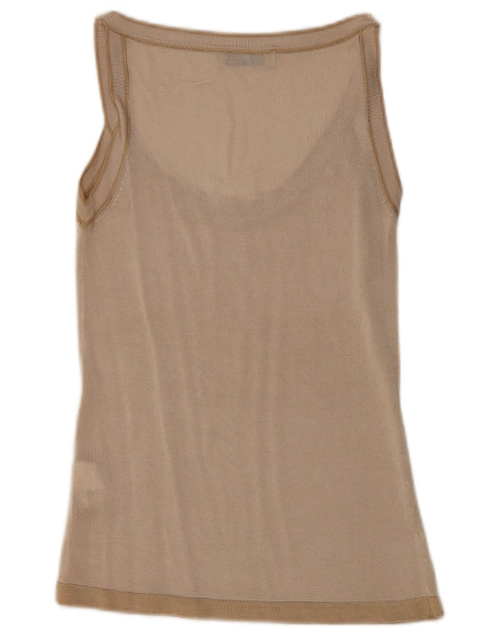 Zara Womens Vest Top UK 12 Medium Beige Viscose