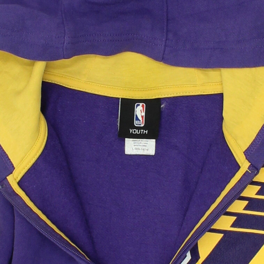 LA Lakers Boys Purple Full Zip Hoodie | Vintage NBA Basketball Kids Sportswear | Vintage Messina Hembry | Thrift | Second-Hand Messina Hembry | Used Clothing | Messina Hembry 