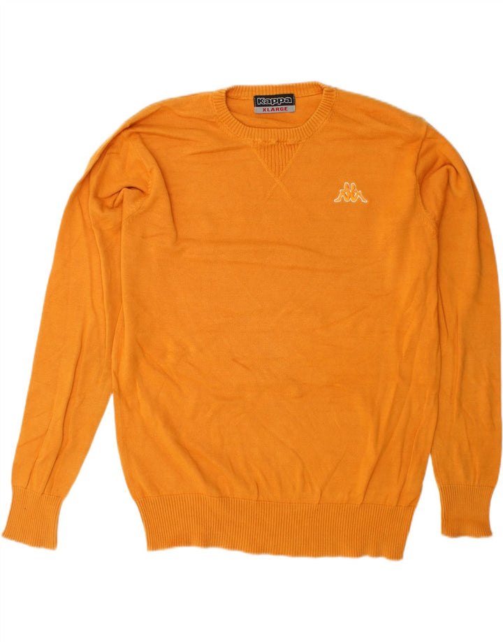 KAPPA Mens Crew Neck Jumper Sweater XL Yellow Cotton