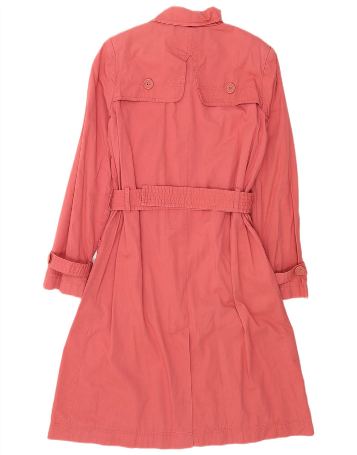 Ben Sherman Womens Trench Coat UK 10 Small Pink Cotton