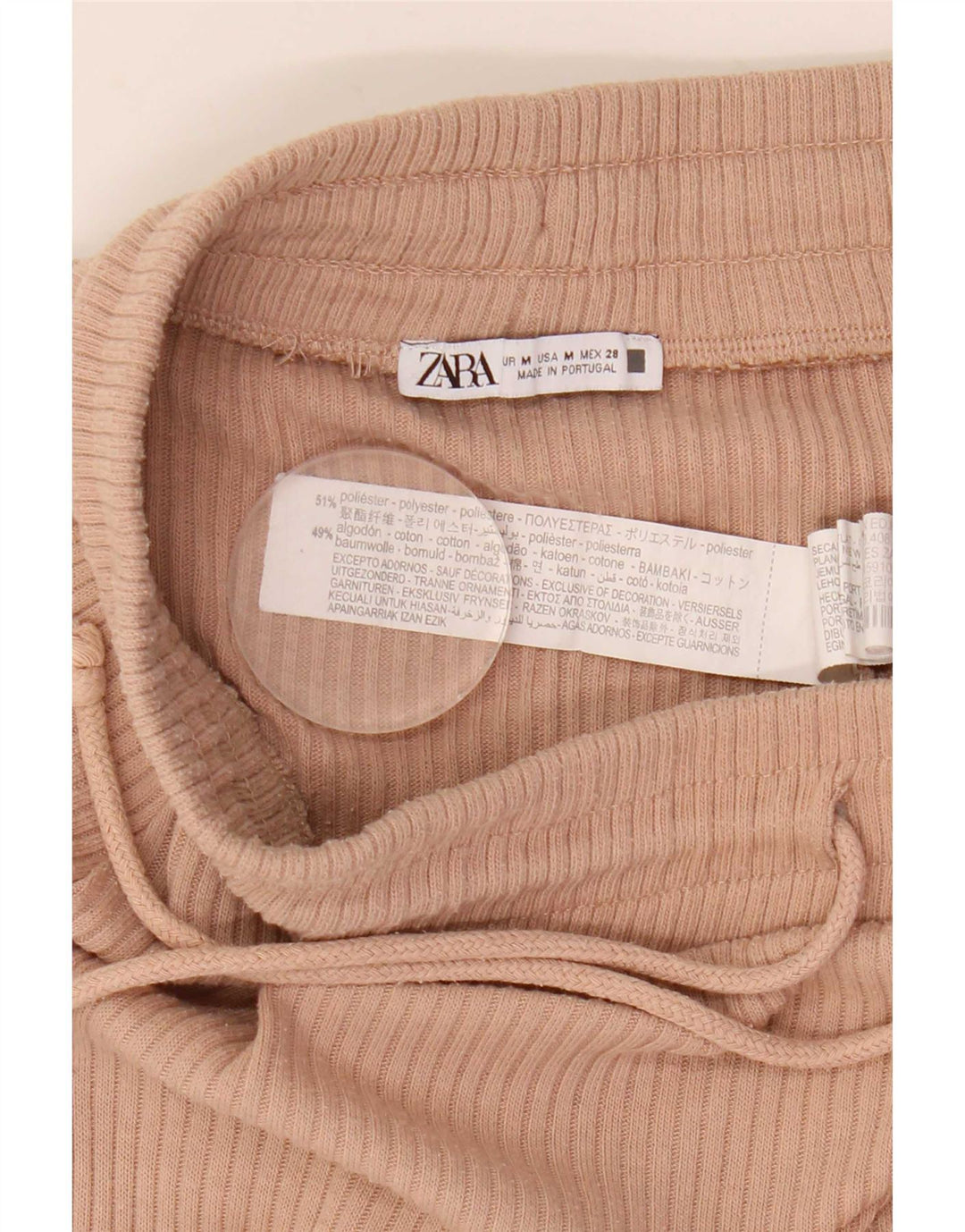 Zara Womens High Waist Midi Skirt Medium W28  Pink Polyester