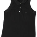Sergio Tacchini Womens Sleeveless Polo Shirt UK 12 Medium Black