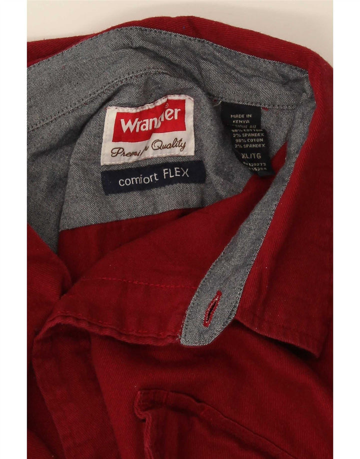 Wrangler Mens Regular Fit Shirt XL Red Cotton