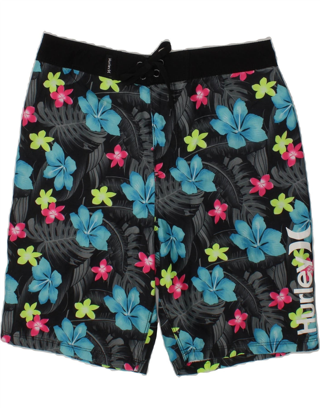 HURLEY Boys Graphic Swimwear 11-12 Years  Black Floral Polyester Vintage Hurley and Second-Hand Hurley from Messina Hembry 