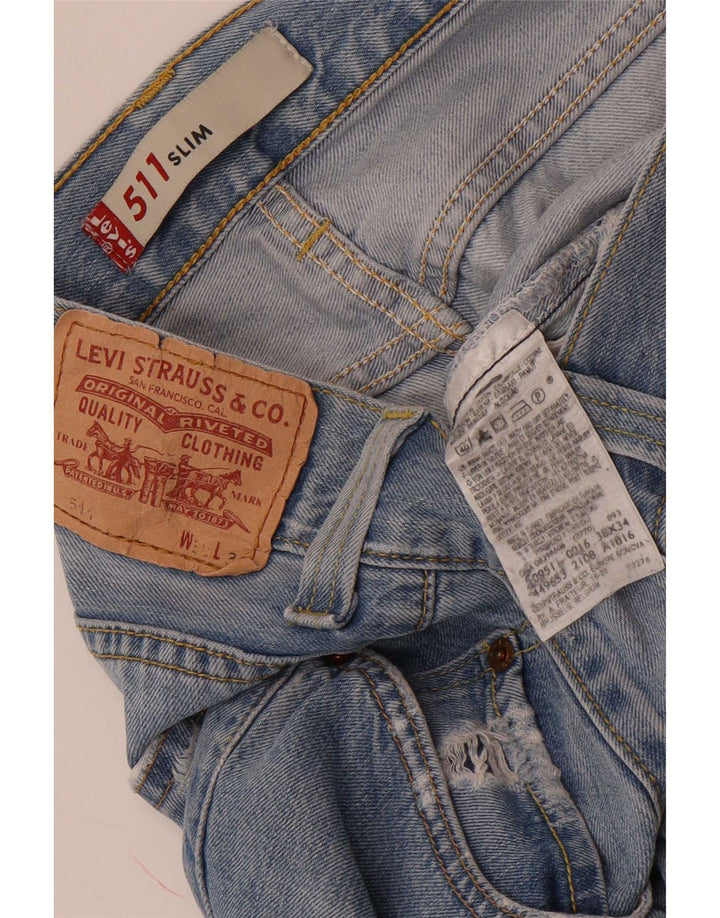 Levi's Mens 511 Distressed Slim Jeans W38 L34 Blue Cotton
