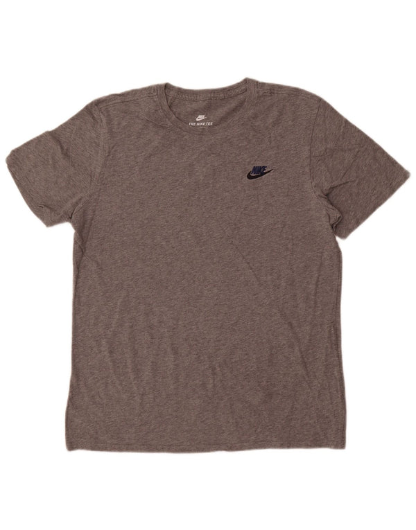 Nike Mens Athletic Cut Graphic T-Shirt Top Large Grey Cotton