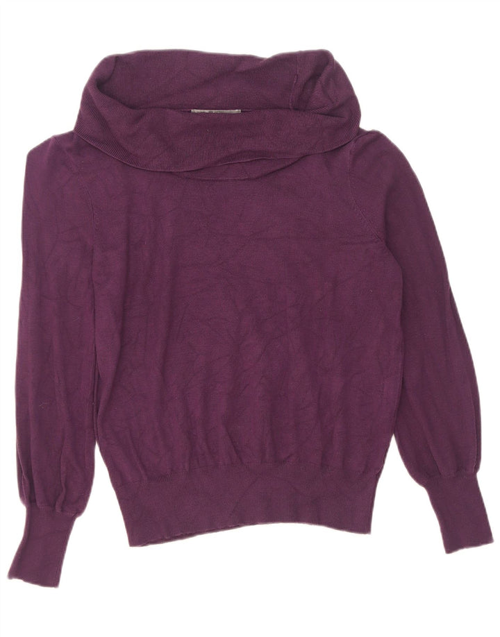 Marks & Spencer Womens Roll Neck Jumper Sweater UK 14 Medium Purple Viscose