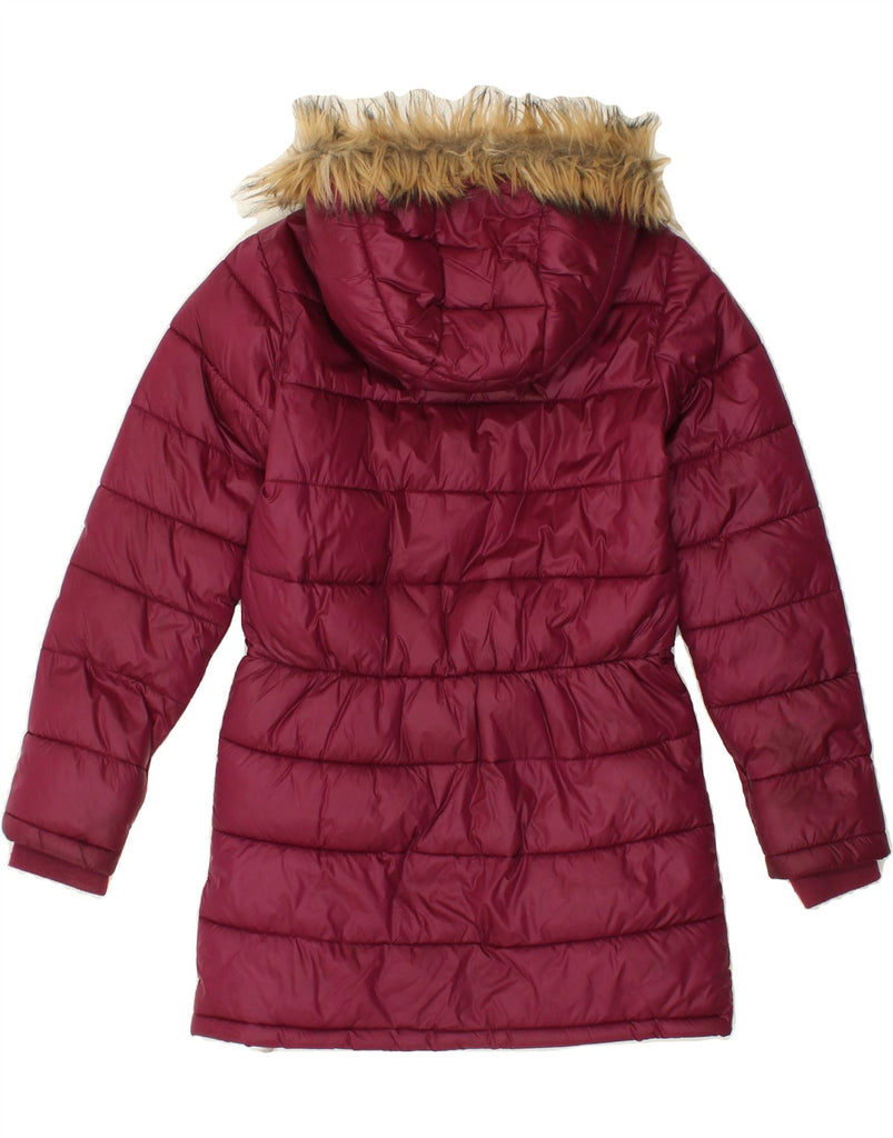 GUESS Girls Hooded Padded Coat 13-14 Years Maroon Polyester | Vintage Guess | Thrift | Second-Hand Guess | Used Clothing | Messina Hembry 