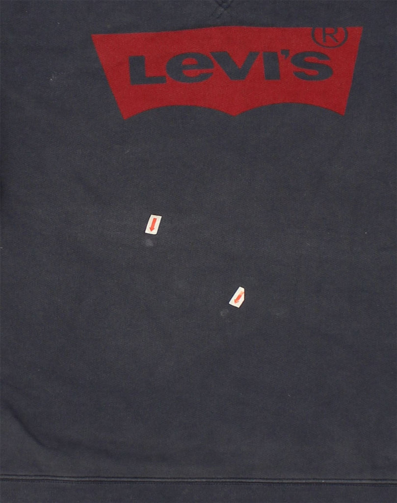 LEVI'S Mens Graphic Sweatshirt Jumper Medium Navy Blue Cotton | Vintage Levi's | Thrift | Second-Hand Levi's | Used Clothing | Messina Hembry 