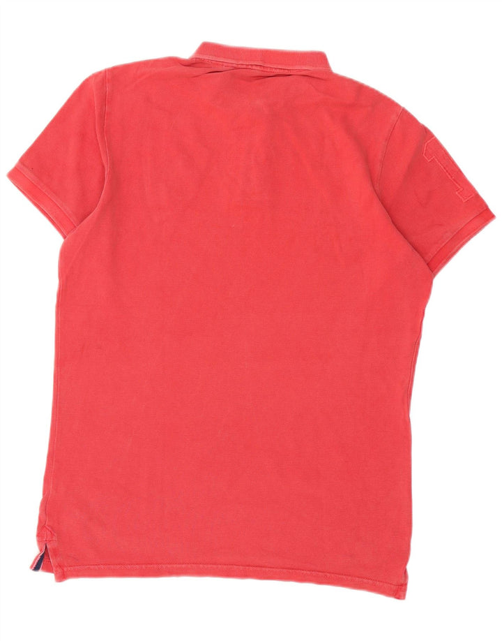 Superdry Mens Polo Shirt Medium Red Cotton