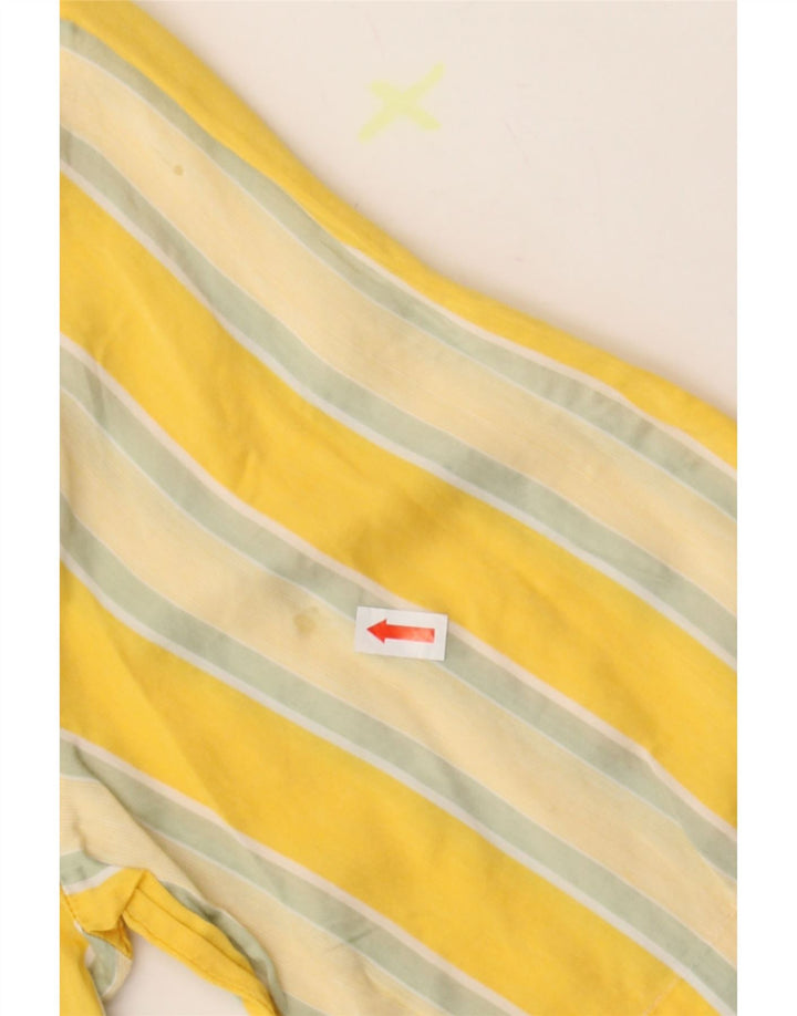 ENARA CAMICE Womens Blouse Top UK 14 Large Yellow Striped Vintage Enara Camice and Second-Hand Enara Camice from Messina Hembry 