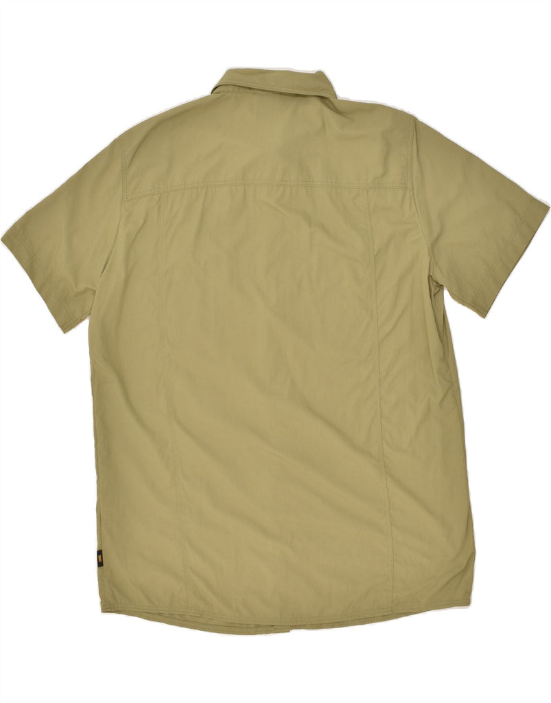 JACK WOLFSKIN Mens Short Sleeve Shirt UK 48 2XL Khaki Polyamide | Vintage Jack Wolfskin | Thrift | Second-Hand Jack Wolfskin | Used Clothing | Messina Hembry 