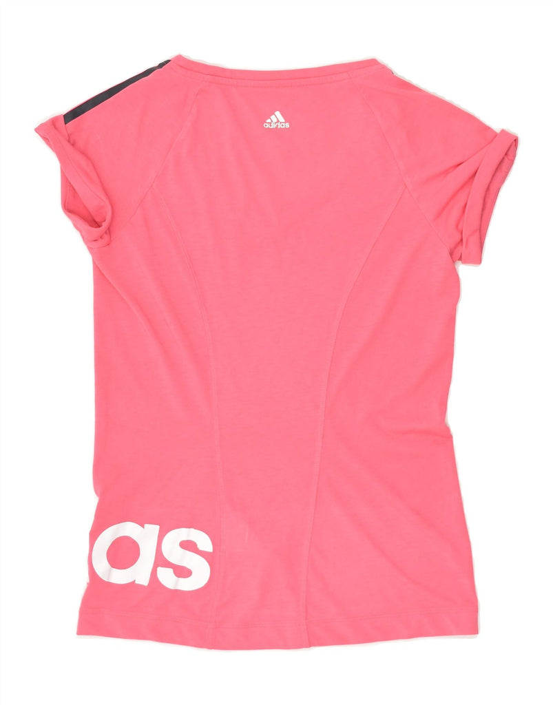 ADIDAS Womens Graphic T-Shirt Top UK 8/10 Small Pink Cotton | Vintage Adidas | Thrift | Second-Hand Adidas | Used Clothing | Messina Hembry 