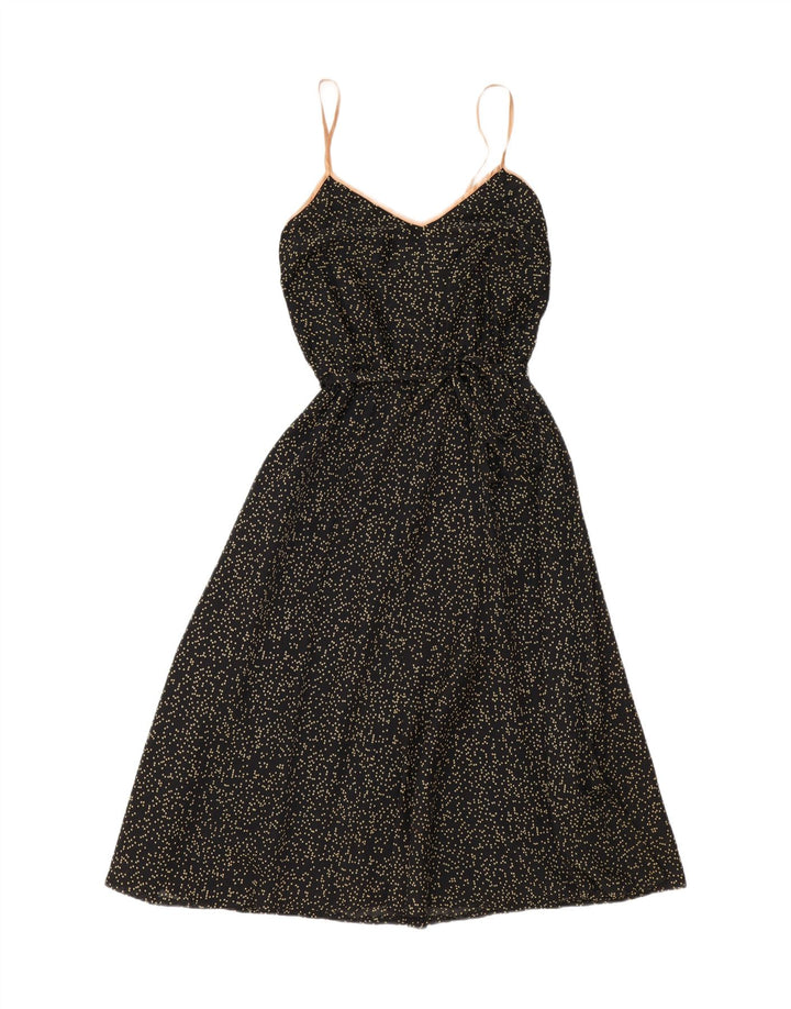 VINTAGE Womens Sundress UK 10 Small Black Spotted Vintage Vintage and Second-Hand Vintage from Messina Hembry 