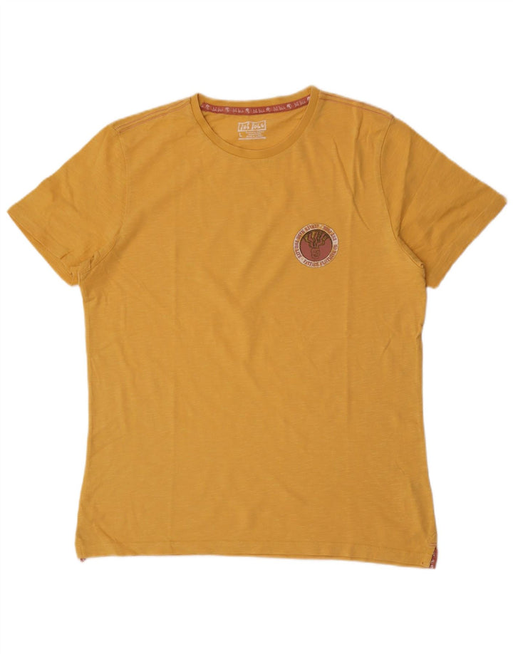 Fat Face Mens Graphic T-Shirt Top Large Yellow Cotton