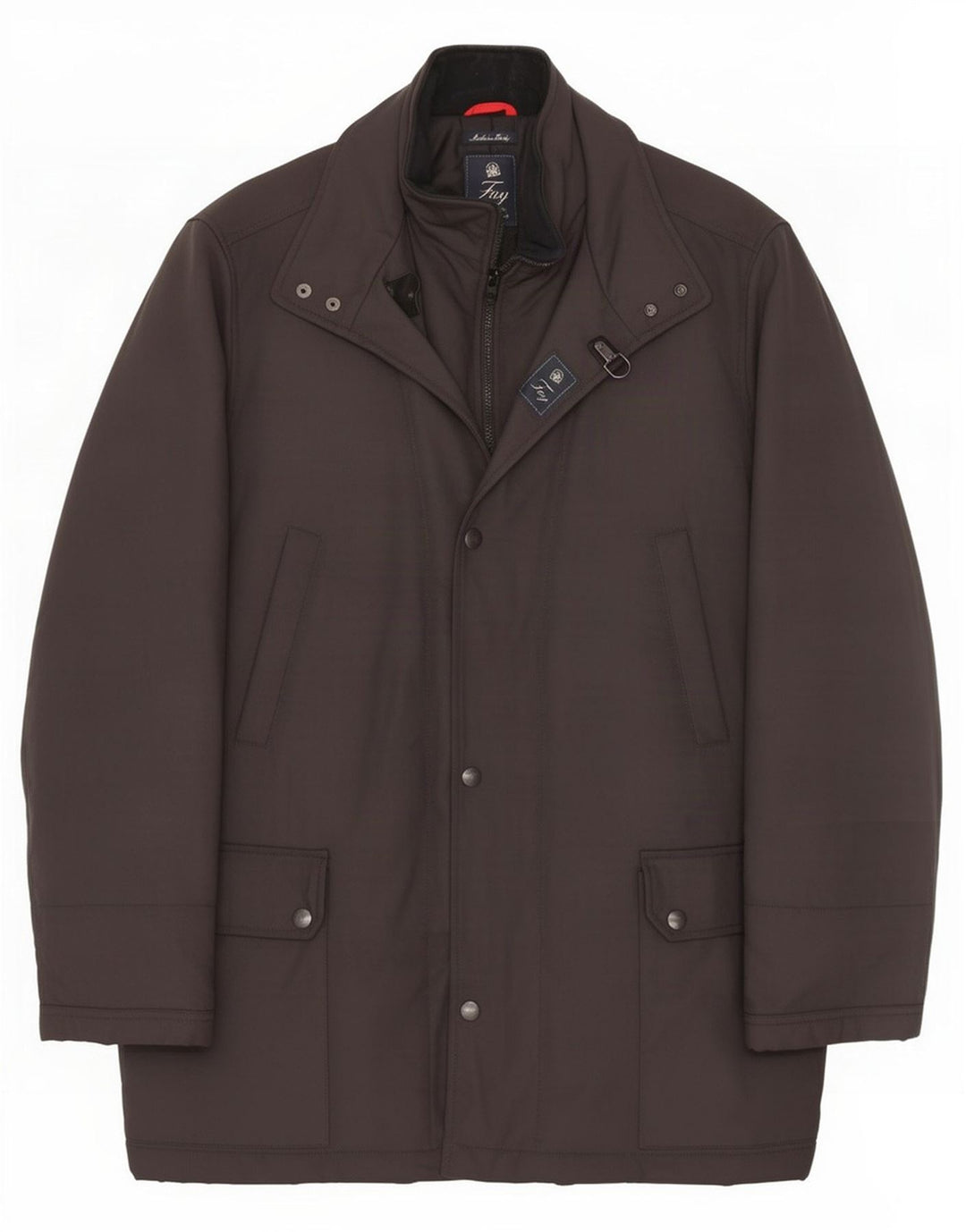 Fay Mens Overcoat UK 46 3XL Black Polyamide