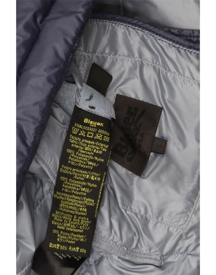 Blauer Womens Hooded Padded Jacket UK 16 Large Navy Blue Polyamide