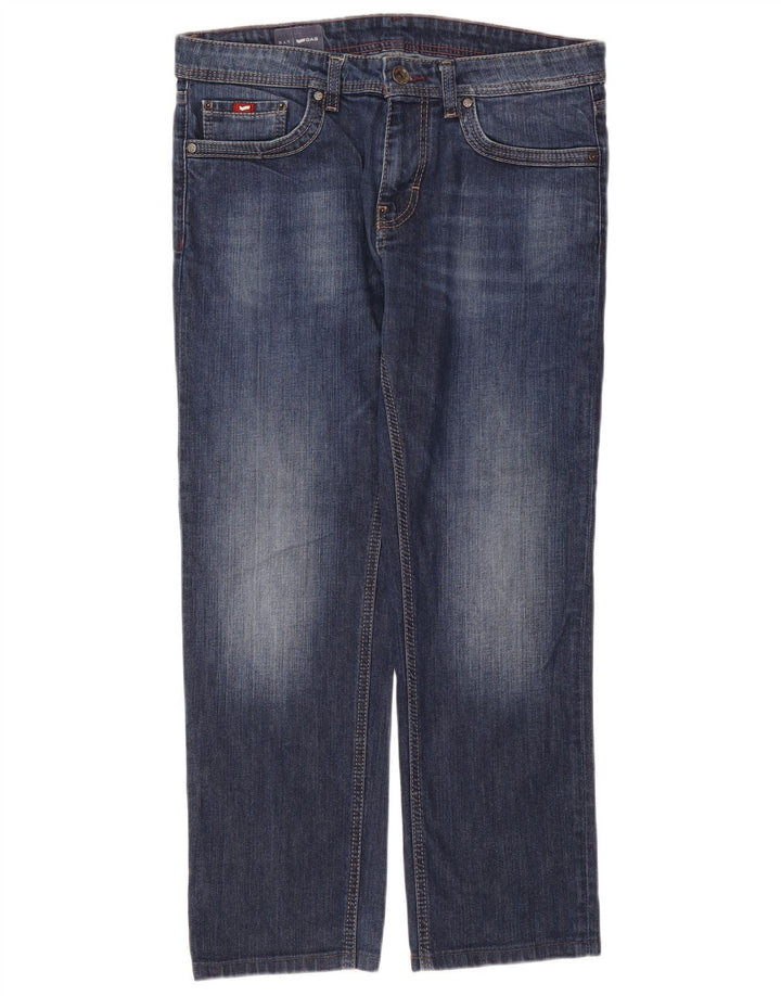 Gas Mens Straight Jeans W32 L28 Navy Blue Cotton