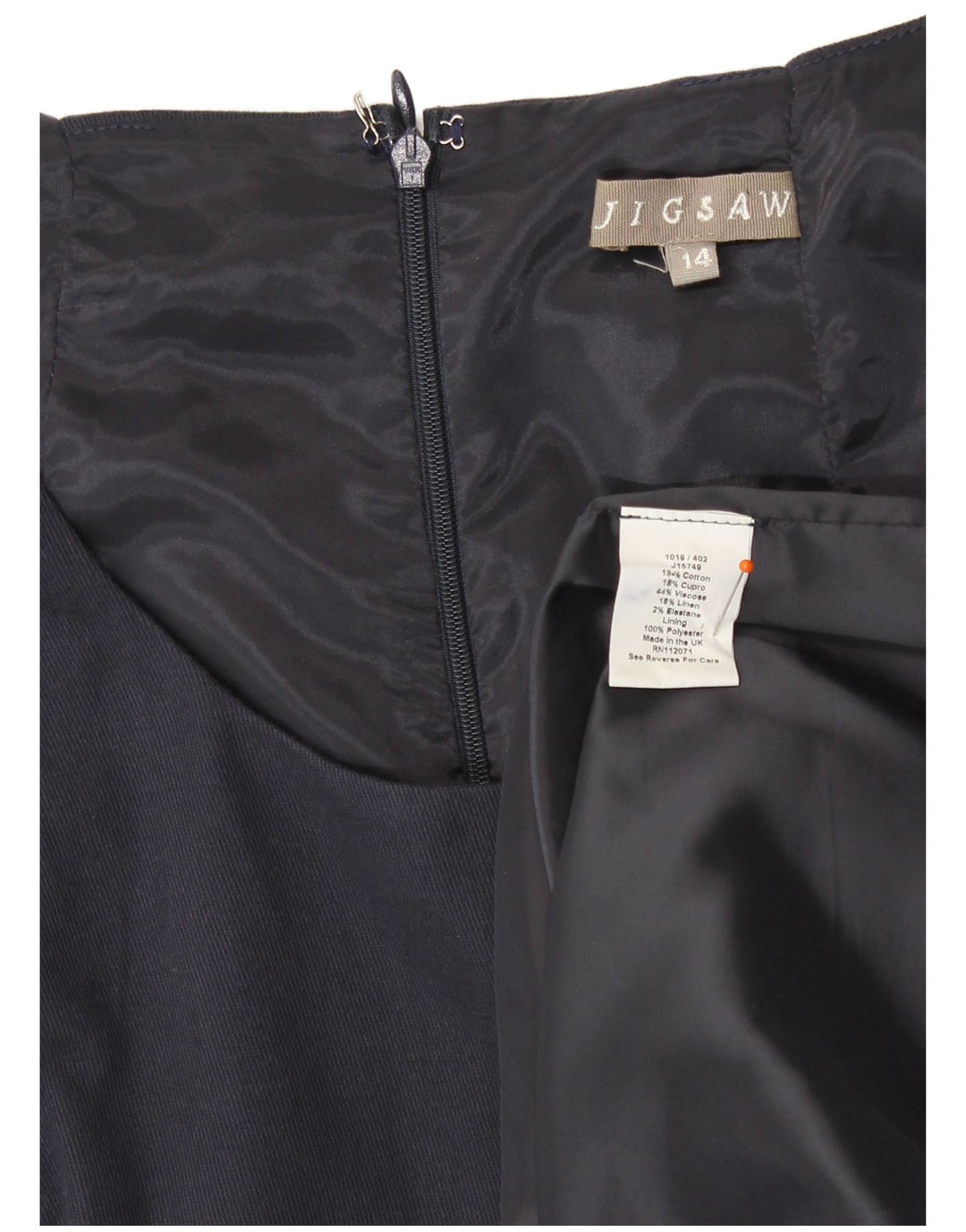 Jigsaw Womens Sleeveless Sheath Dress UK 14 Medium Navy Blue Viscose