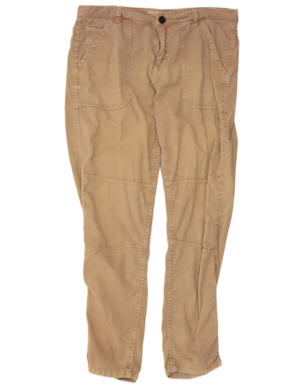Fat Face Womens Casual Trousers UK 12 Medium W34 L29 Beige Cotton