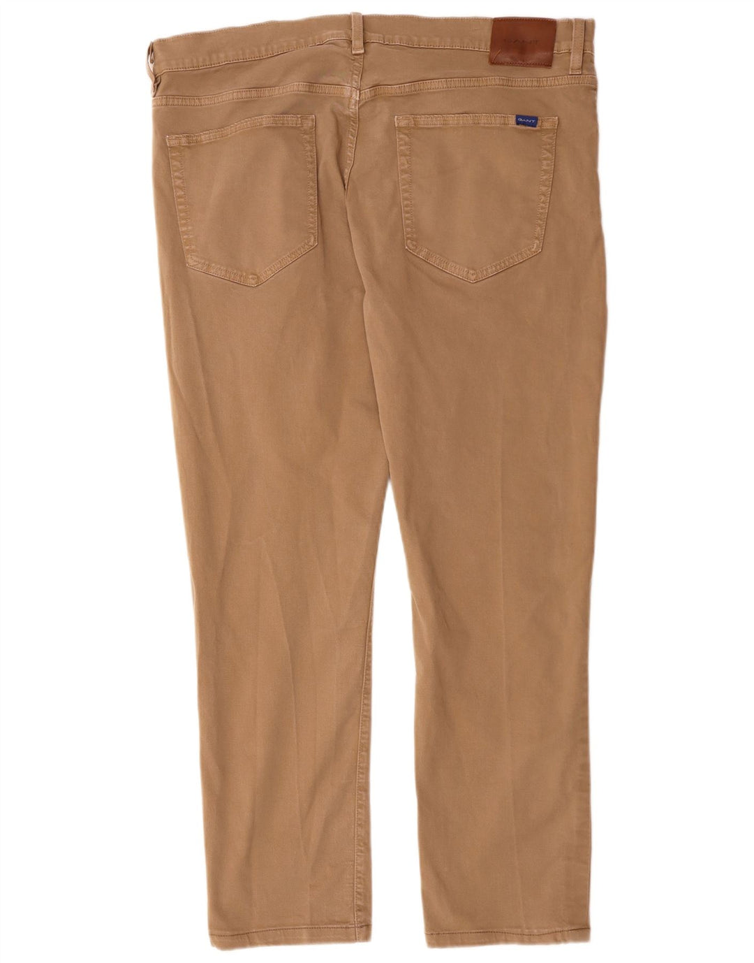 GANT Mens Straight Casual Trousers W38 L29 Brown Cotton