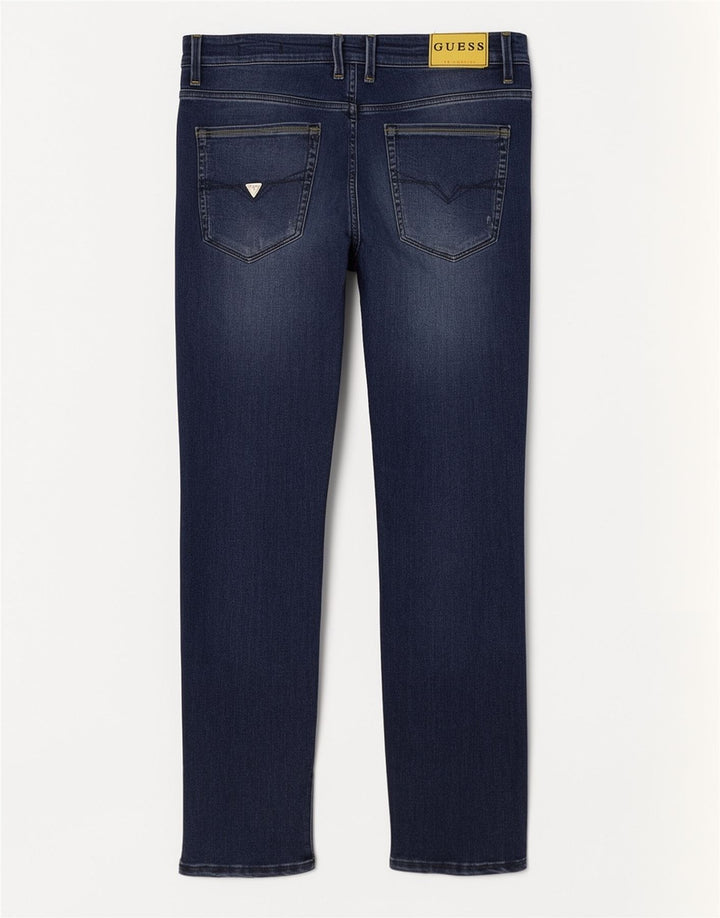 Guess Mens Distressed Slim Jeans W32 L33 Blue Viscose