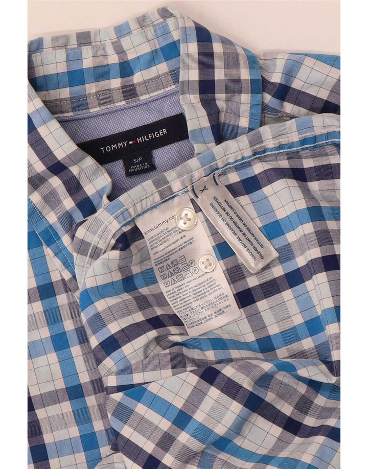 Tommy Hilfiger Mens Shirt Small Blue Check Cotton