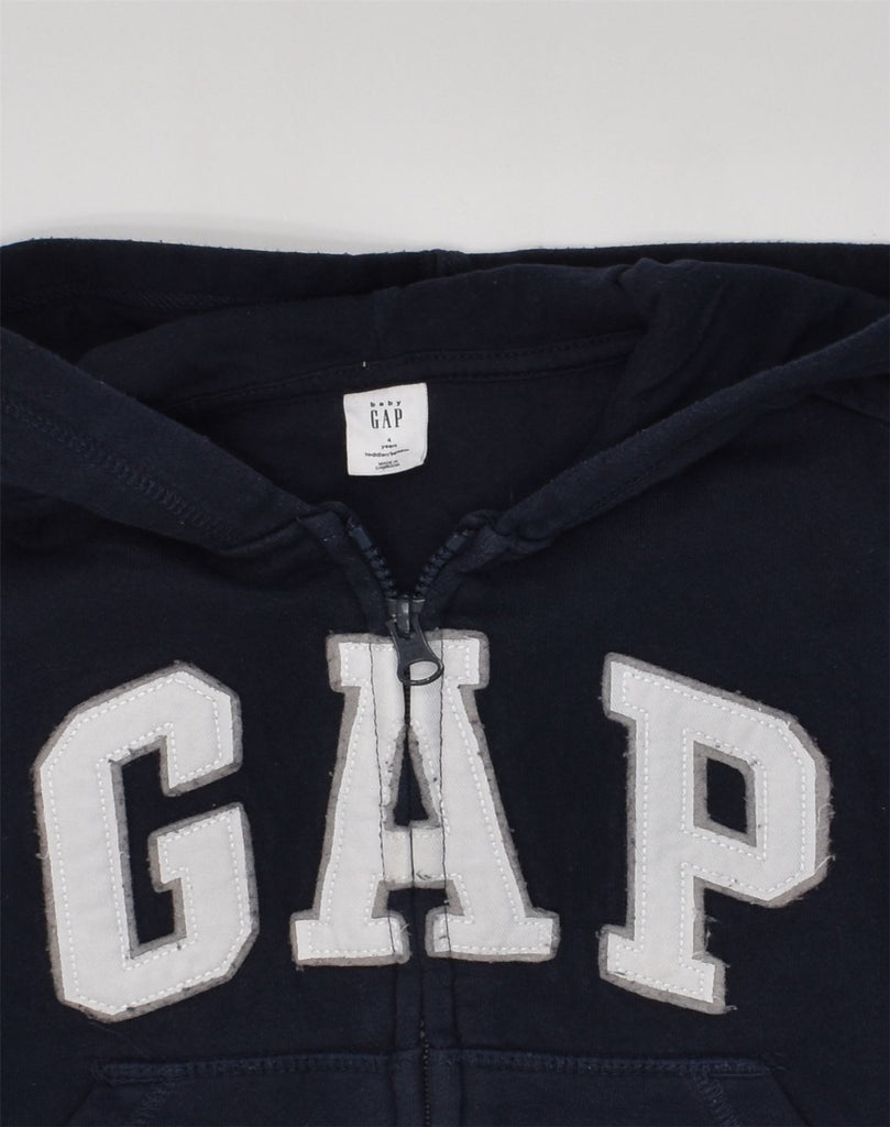 GAP Boys Graphic Hoodie Jumper 3-4 Years Navy Blue Cotton | Vintage Gap | Thrift | Second-Hand Gap | Used Clothing | Messina Hembry 