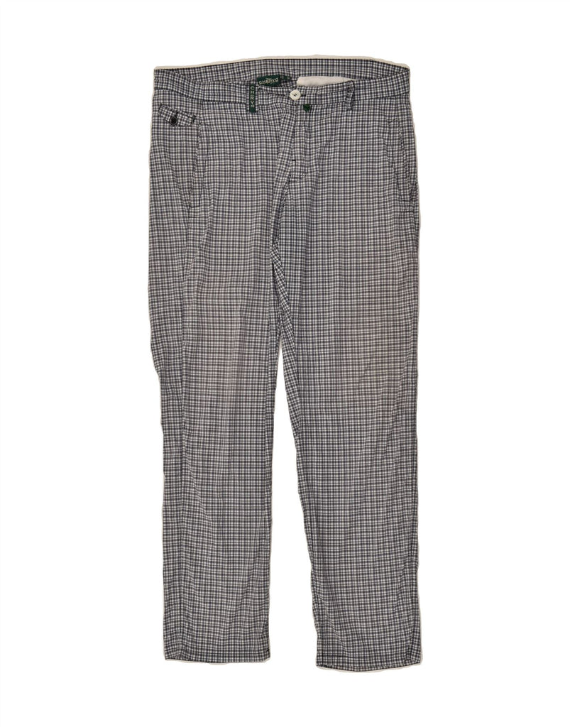 CHERVO Mens Slim Chino Trousers IT 52 XL W36 L31 Grey Gingham Cotton | Vintage Chervo | Thrift | Second-Hand Chervo | Used Clothing | Messina Hembry 