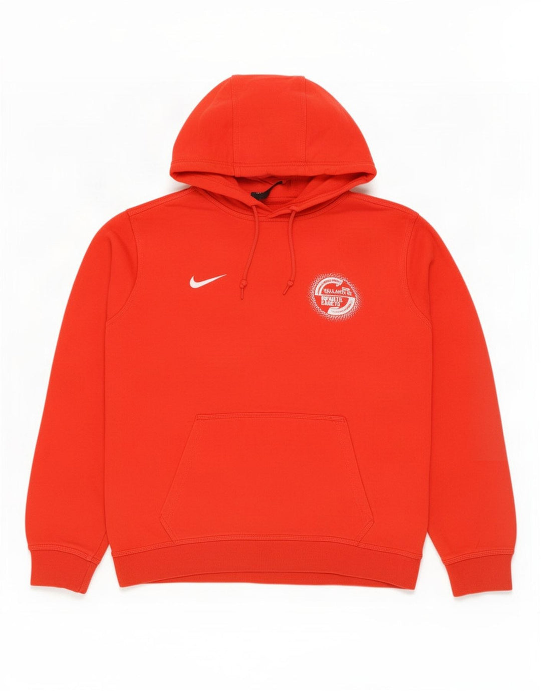 Nike Mens Hoodie Jumper Large Red Cotton