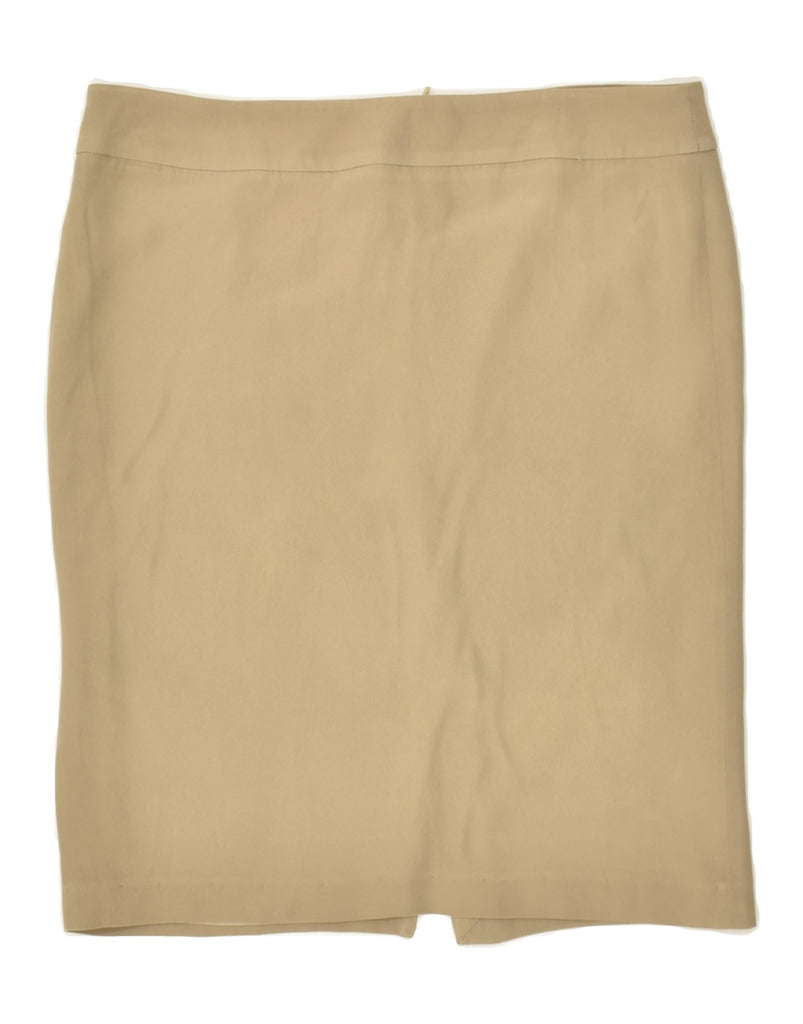 ARMANI Womens Straight Skirt IT 48 XL W38 Beige Acetate | Vintage Armani | Thrift | Second-Hand Armani | Used Clothing | Messina Hembry 