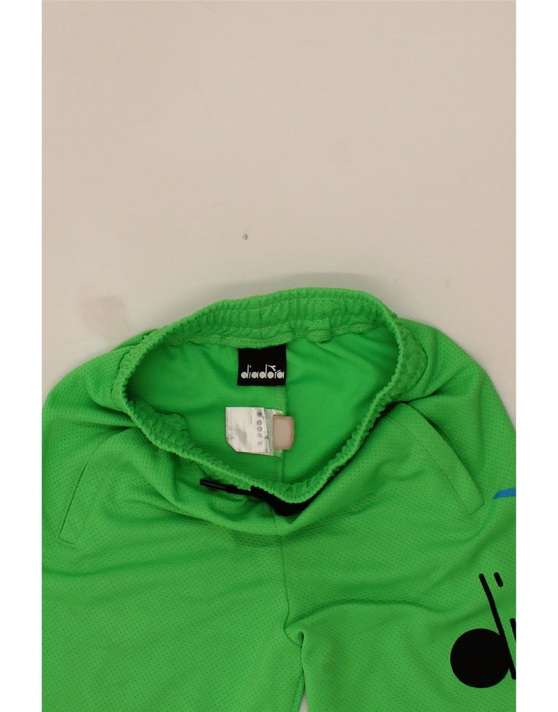 DIADORA Boys Graphic Sport Shorts 5-6 Years  Green Polyester Vintage Diadora and Second-Hand Diadora from Messina Hembry 