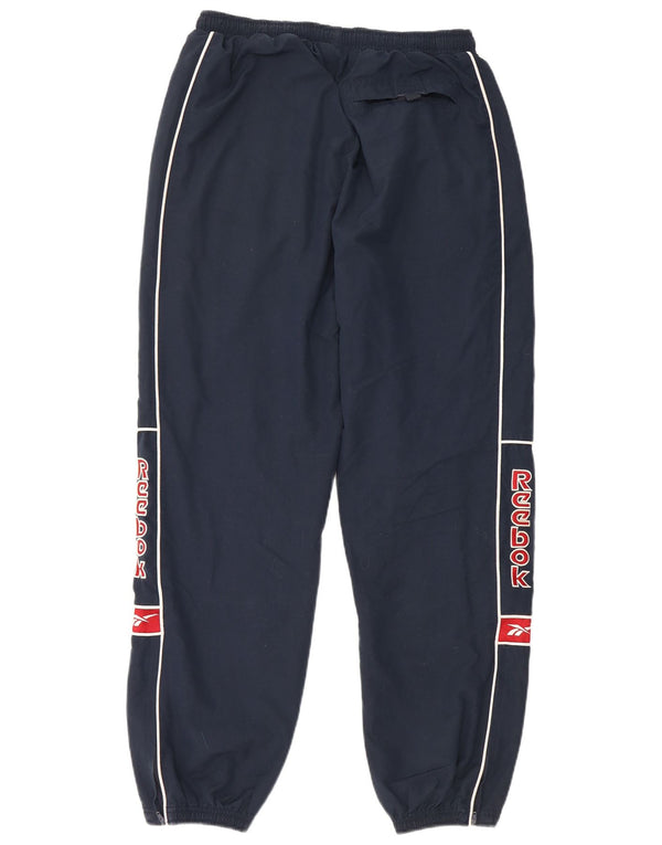 Reebok Mens Graphic Tracksuit Trousers Joggers Medium Navy Blue Polyester