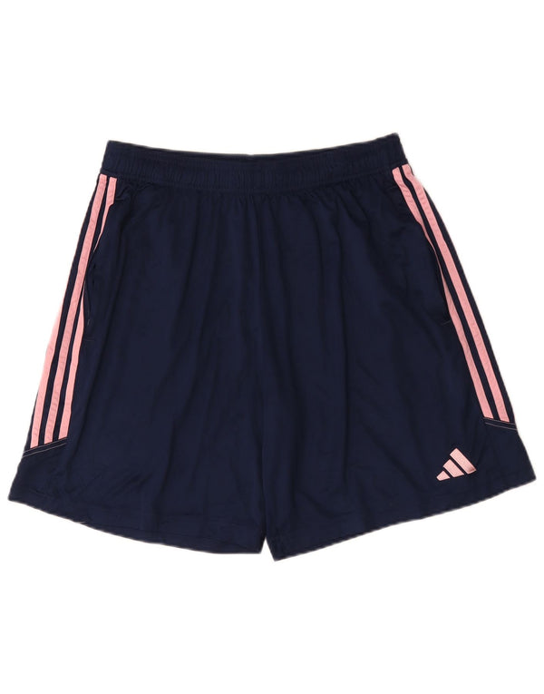 Adidas Womens Aeroready Sport Shorts UK 18 XL Navy Blue Polyester