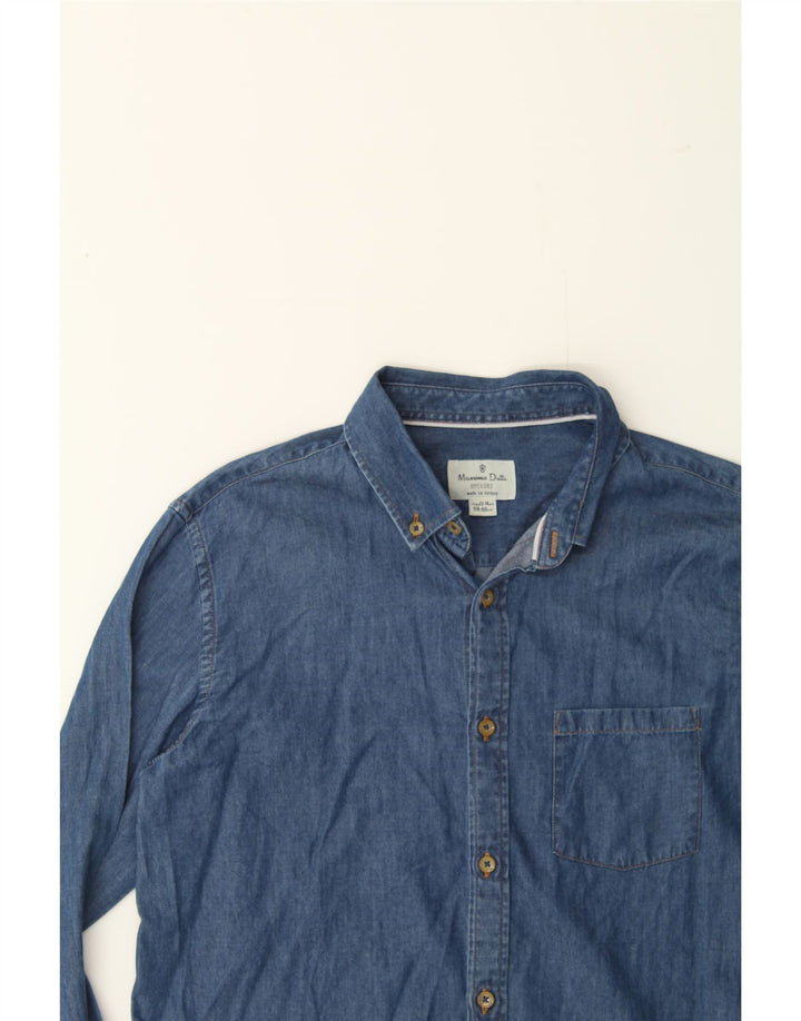 MASSIMO DUTTI Boys Denim Shirt 13-14 Years Navy Blue Vintage Massimo Dutti and Second-Hand Massimo Dutti from Messina Hembry 