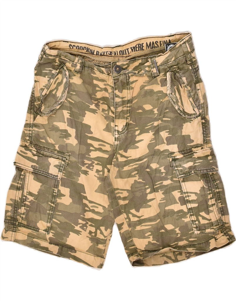 SCORPION BAY Mens Cargo Shorts W30 Medium Khaki Camouflage Cotton | Vintage Scorpion Bay | Thrift | Second-Hand Scorpion Bay | Used Clothing | Messina Hembry 