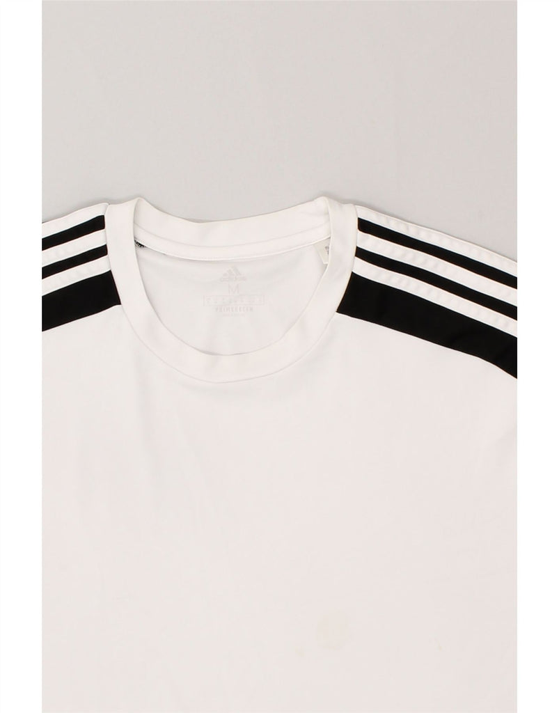 ADIDAS Mens T-Shirt Top Medium White Polyester | Vintage Adidas | Thrift | Second-Hand Adidas | Used Clothing | Messina Hembry 