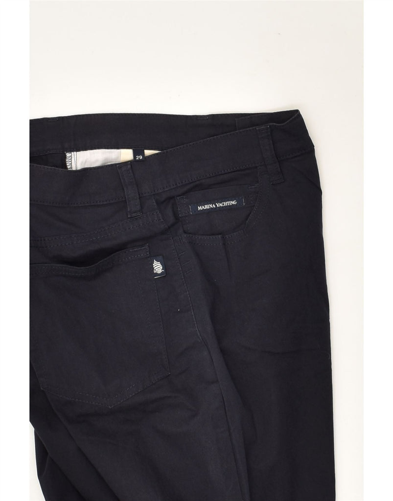 MARINA YACHTING Mens Straight Casual Trousers W29 L31 Navy Blue Cotton | Vintage Marina Yachting | Thrift | Second-Hand Marina Yachting | Used Clothing | Messina Hembry 