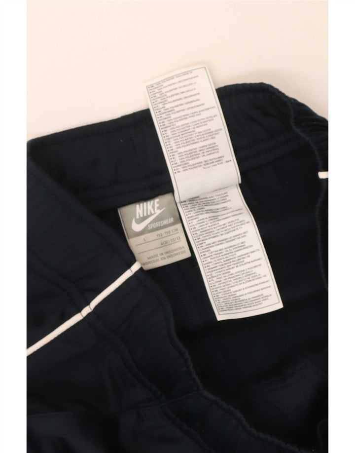 Nike Girls Tracksuit Trousers 12-13 Years Large Navy Blue Polyester
