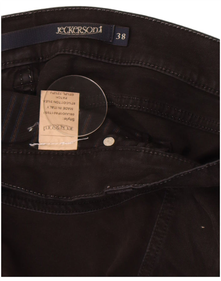 Jeckerson Mens Straight Jeans W38 L30 Black Cotton