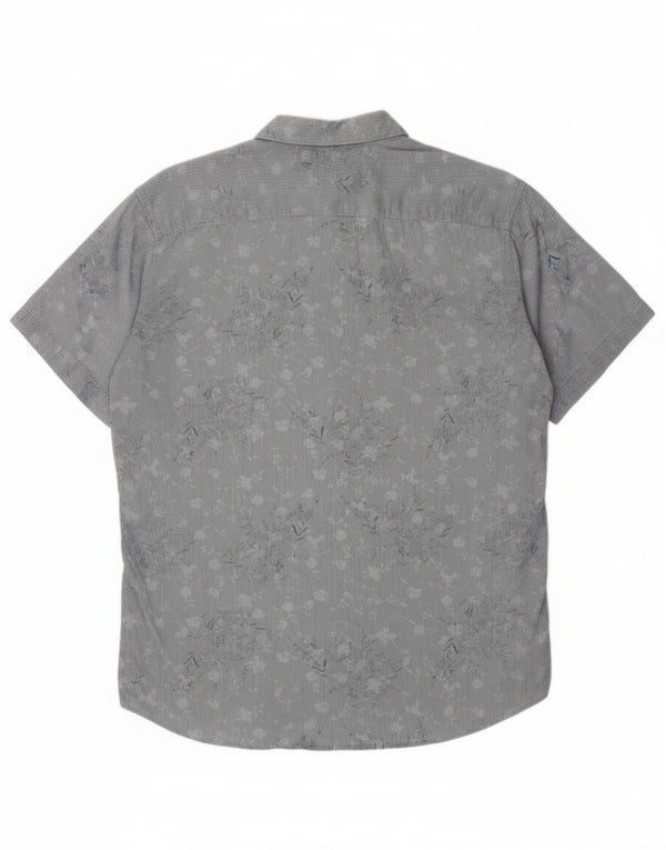 Marlboro Classics Mens Short Sleeve Shirt 2XL Blue Floral Cotton