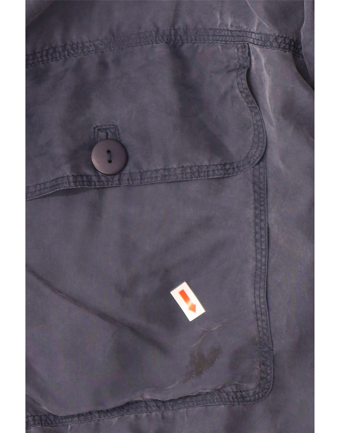 VINTAGE Mens Bomber Jacket IT 48 Medium Navy Blue Silk