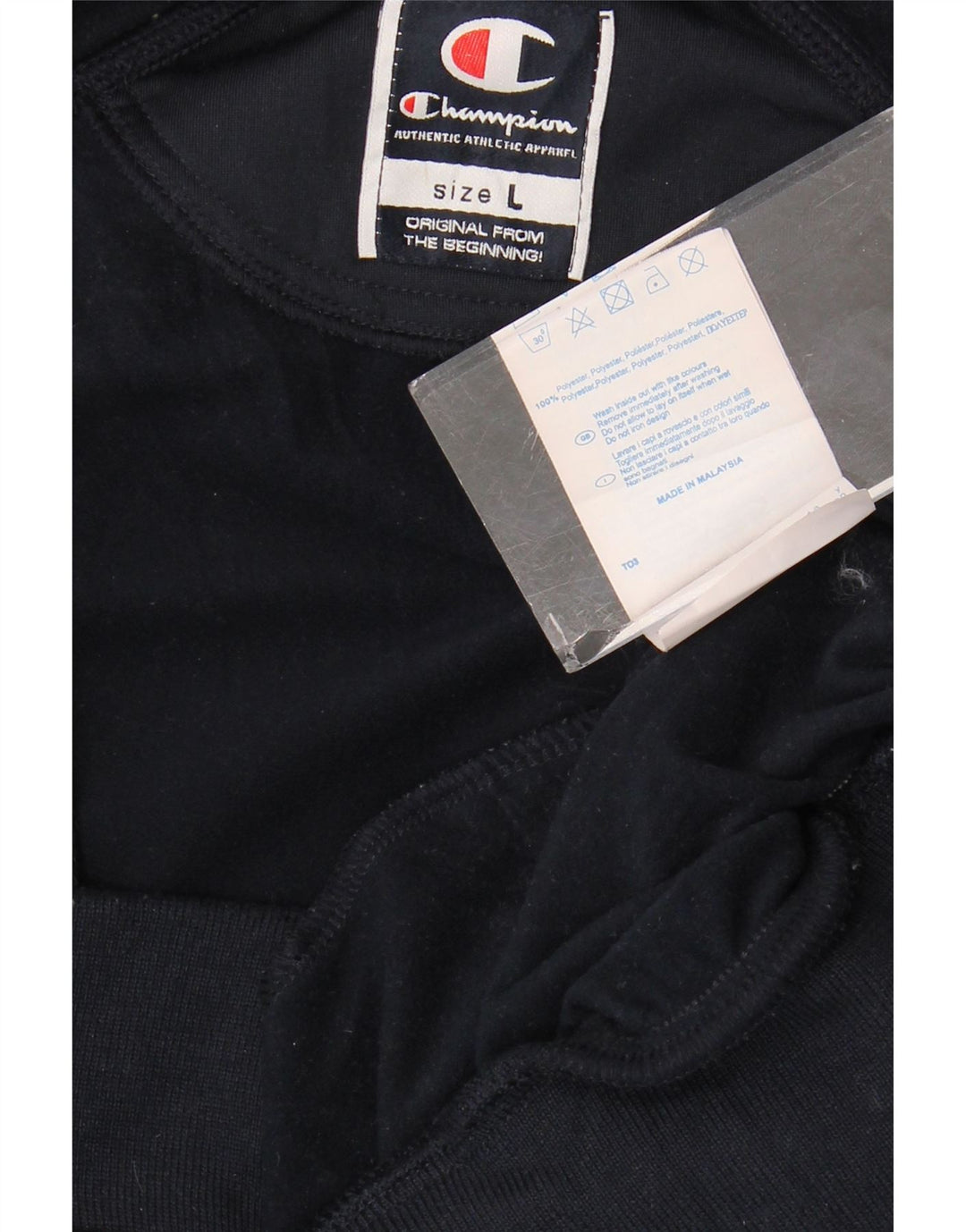 Champion Mens Tracksuit Top Jacket Large Navy Blue Striped Polyester