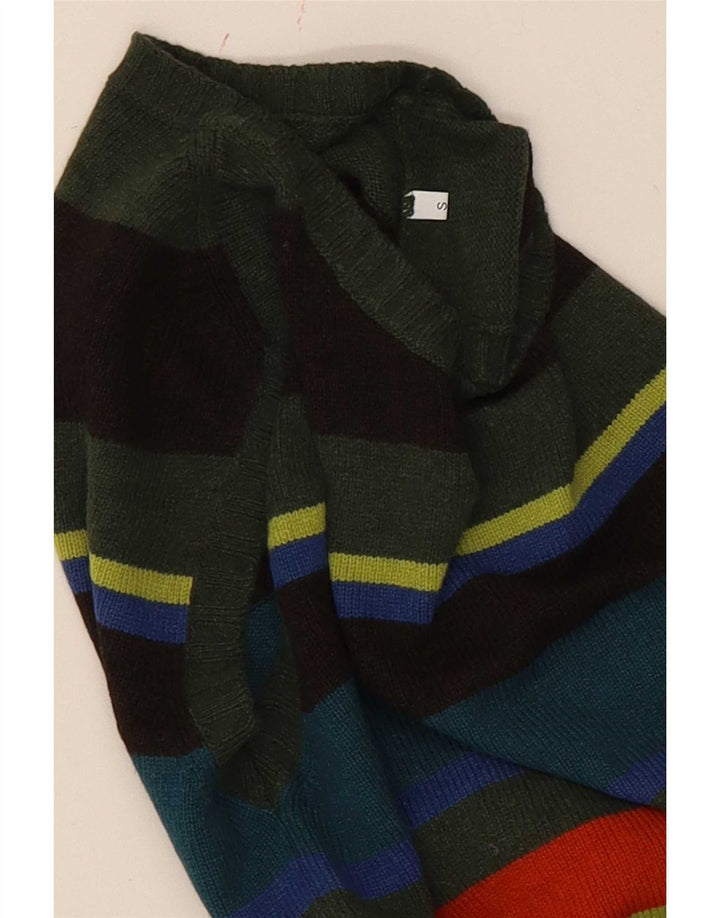 Gallo Womens Vest Tank Top UK 8 Small Green Striped Wool