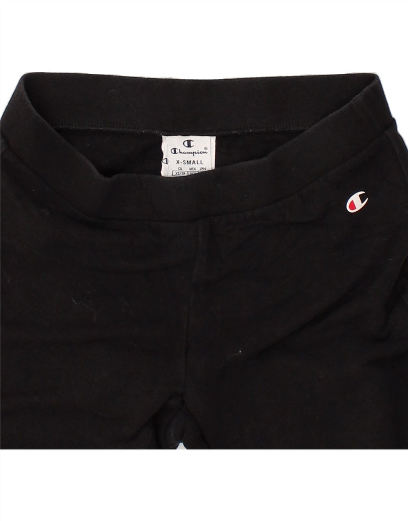 CHAMPION Womens Leggings UK 6 XS Black Cotton | Vintage Champion | Thrift | Second-Hand Champion | Used Clothing | Messina Hembry 