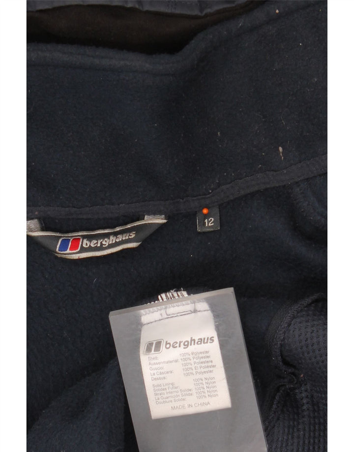 BERGHAUS Womens Oversized Hooded Windbreaker Jacket UK 12 Medium Navy Blue