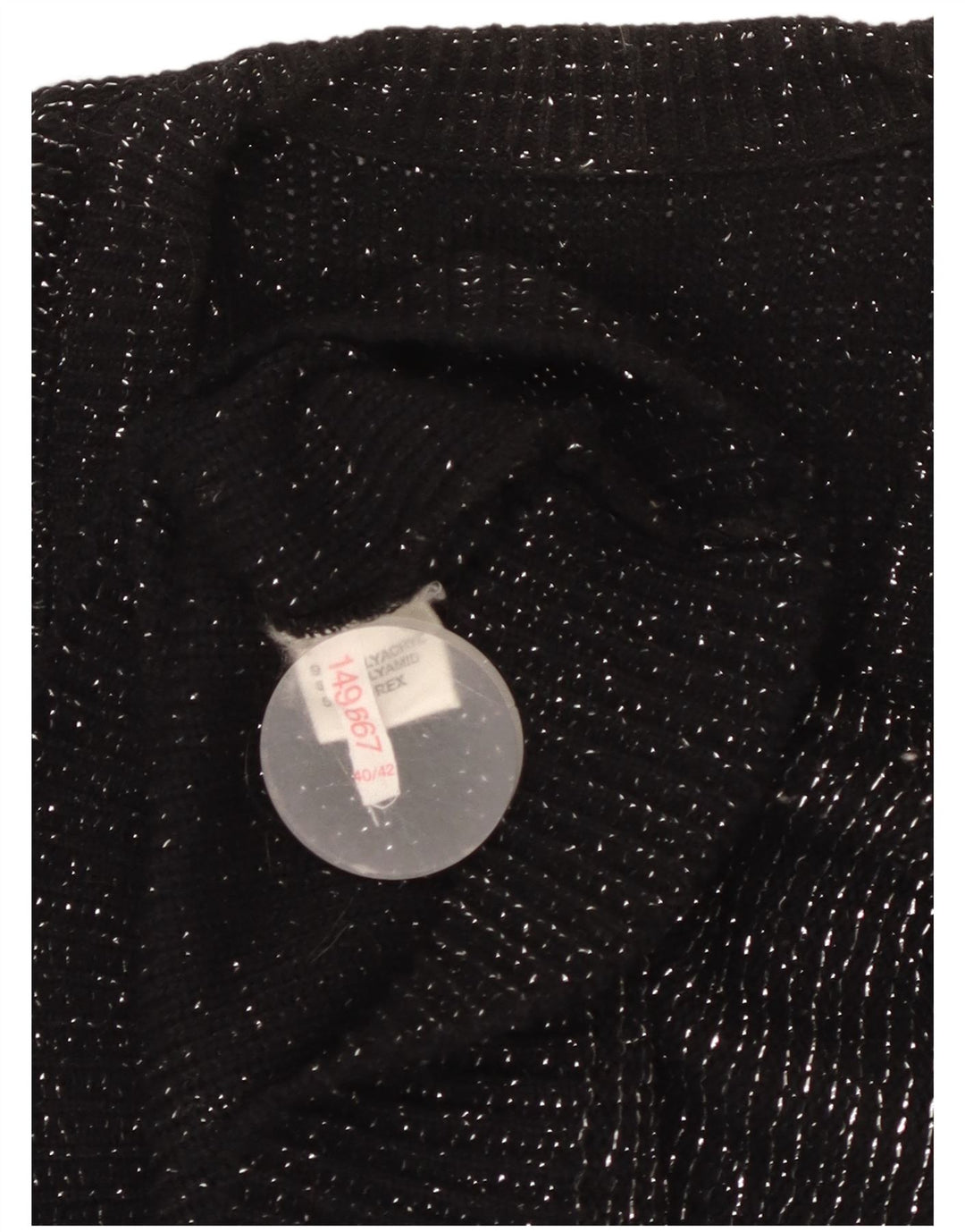 VINTAGE Womens Vest Tank Top EU 40/42 Medium Black Flecked Acrylic