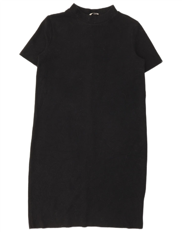Zara Womens Trafaluc Shift Dress UK 14 Medium Black Cotton