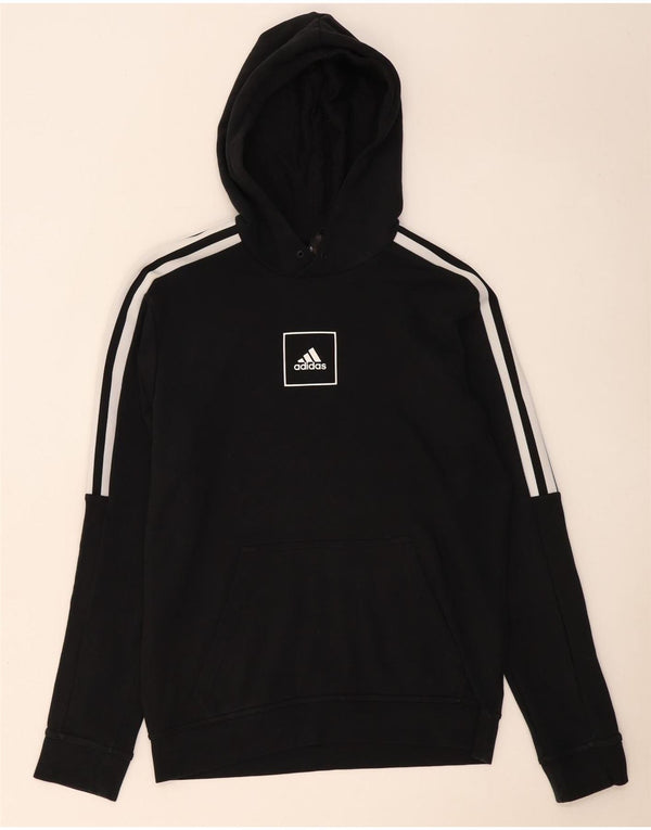 Adidas Mens Hoodie Jumper Medium Black Cotton